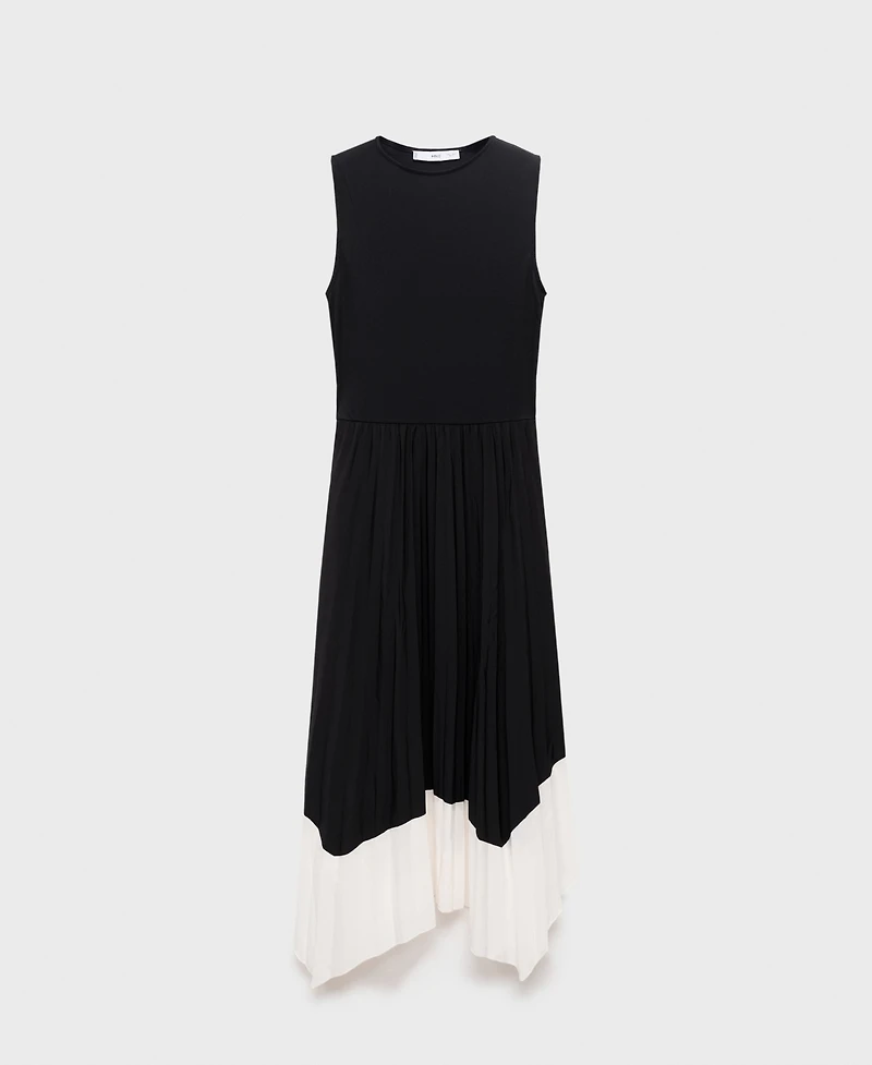 Mango Women's Combined Pleated Dress