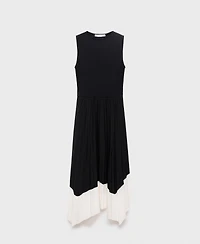 Mango Women's Combined Pleated Dress