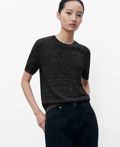 Mango Women's Short-Sleeved Lurex Sweater