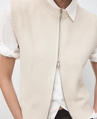 Mango Women's Zipper Knitted Gilet