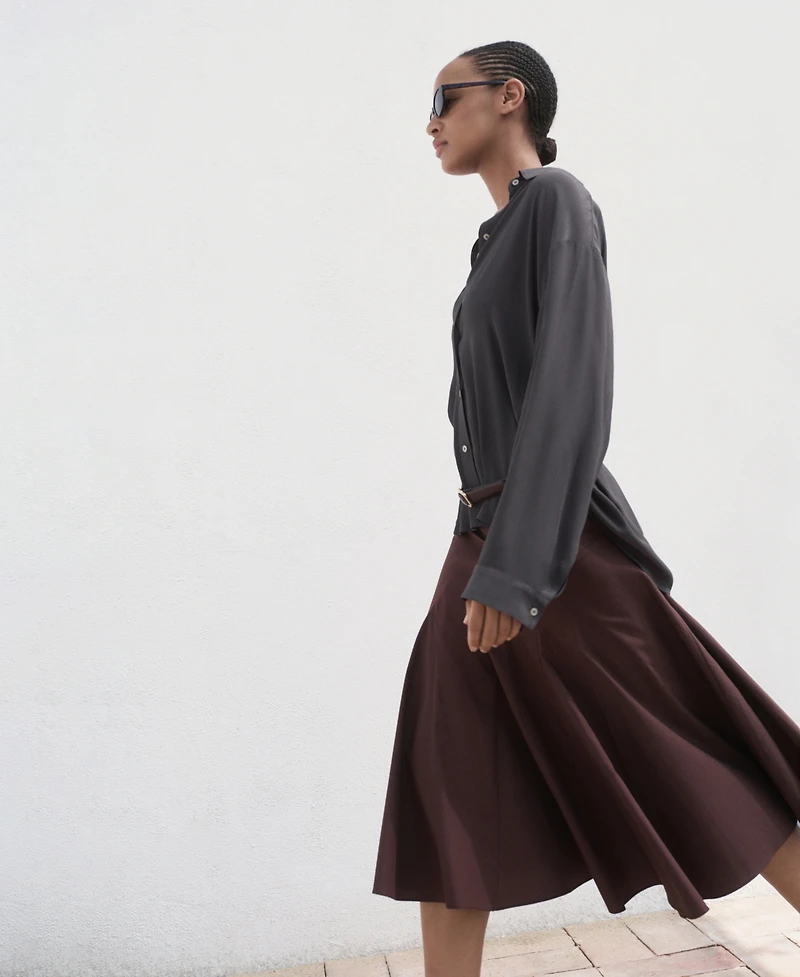 Mango Women's Oversize Flowy Shirt