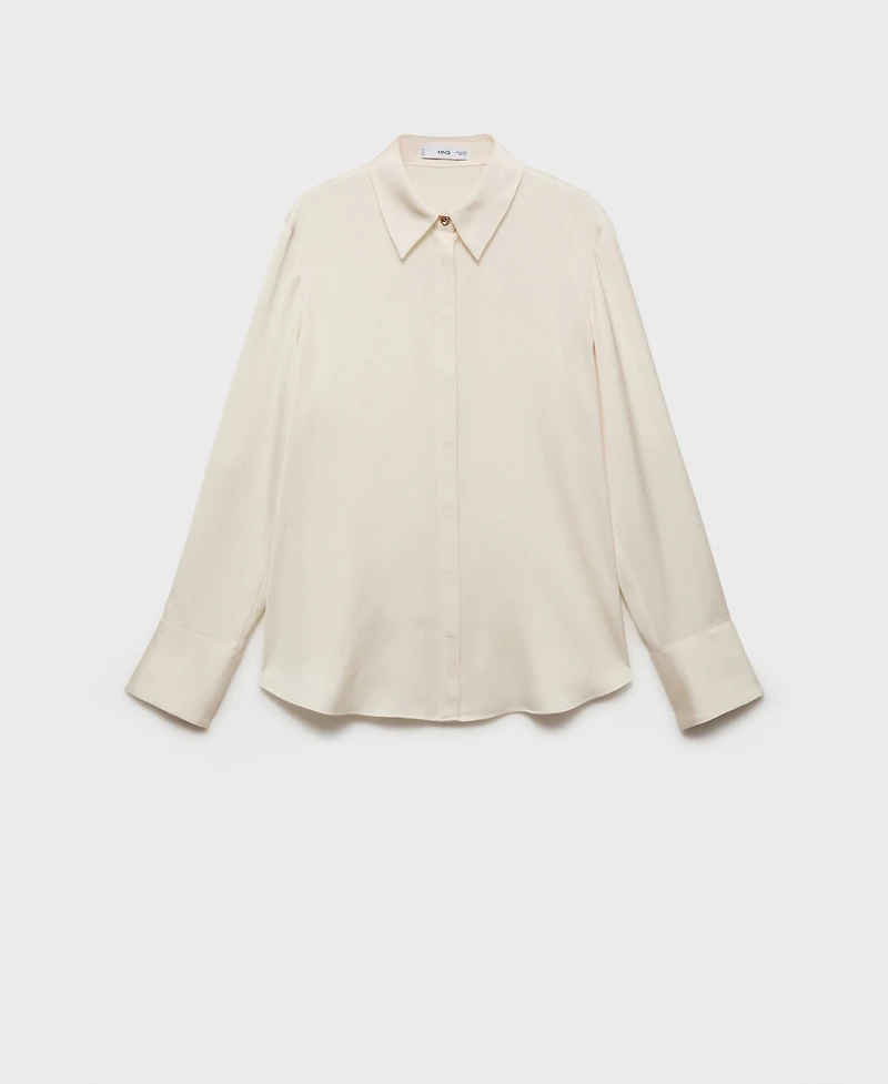 Mango Women's Satin Finish Flowy Shirt