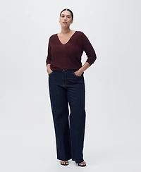 Mango Women's V-Neck Lurex Sweater
