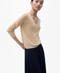 Mango Women's V-Neck Lurex Sweater