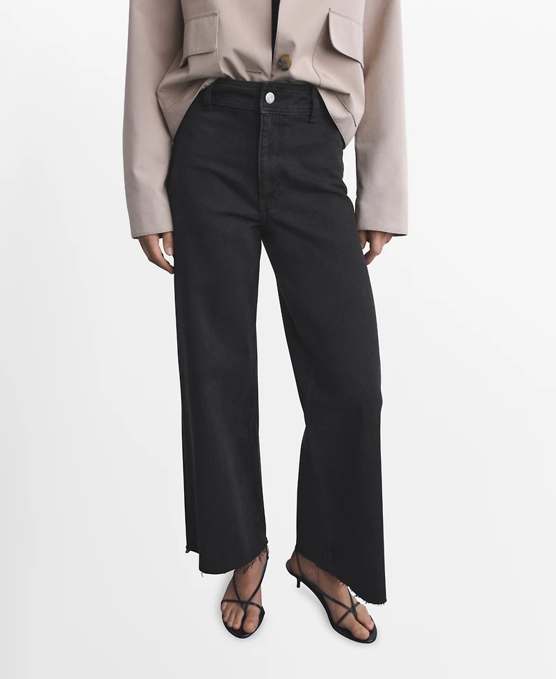 Mango Women's Catherin Culotte High-Rise Jeans