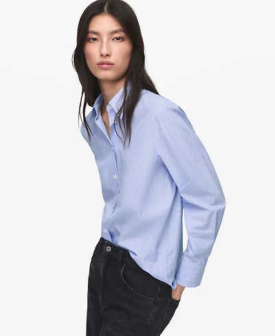 Mango Women's Cotton And Lyocell Blend Straight Shirt