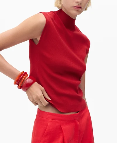 Mango Women's Perkins-Neck Knitted Top