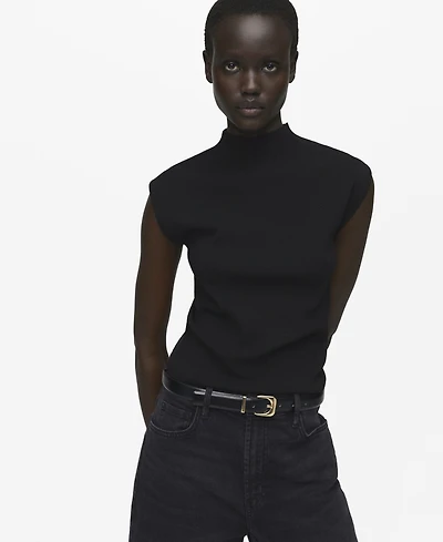 Mango Women's Perkins-Neck Knitted Top