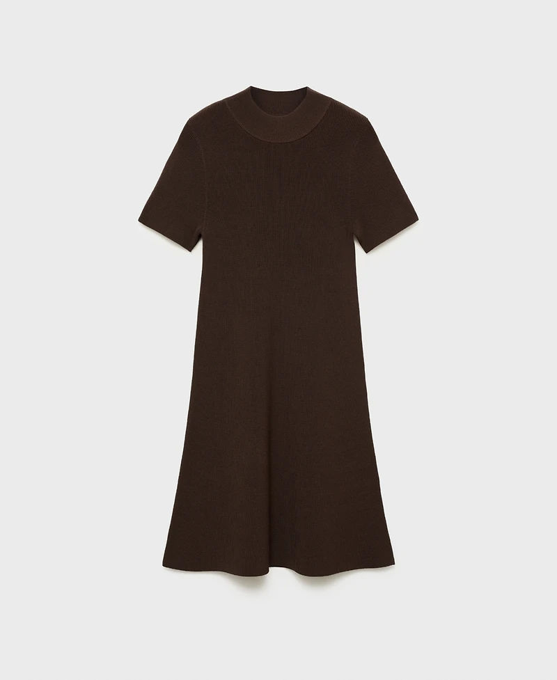 Mango Women's Perkins-Neck Knitted Dress