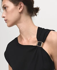 Mango Women's Metallic Detail Short-Sleeved Sweater