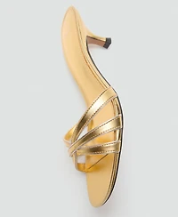 Mango Women's Strappy Kitten Heel Sandals