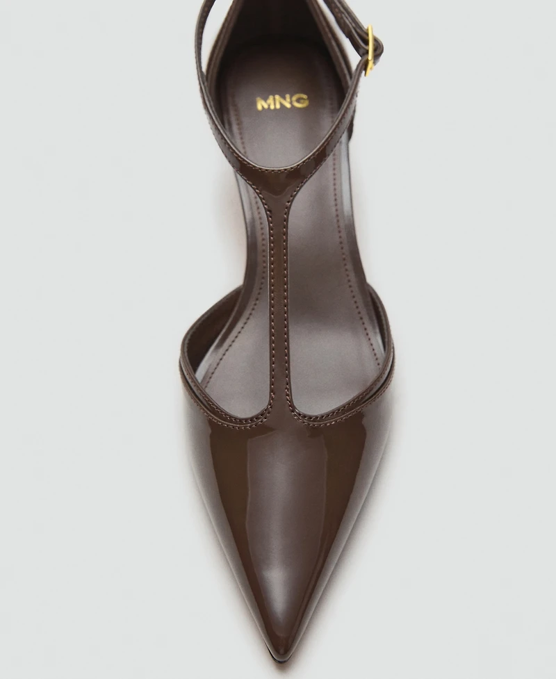 Mango Women's Kitten-Heel Patent Leather Shoes
