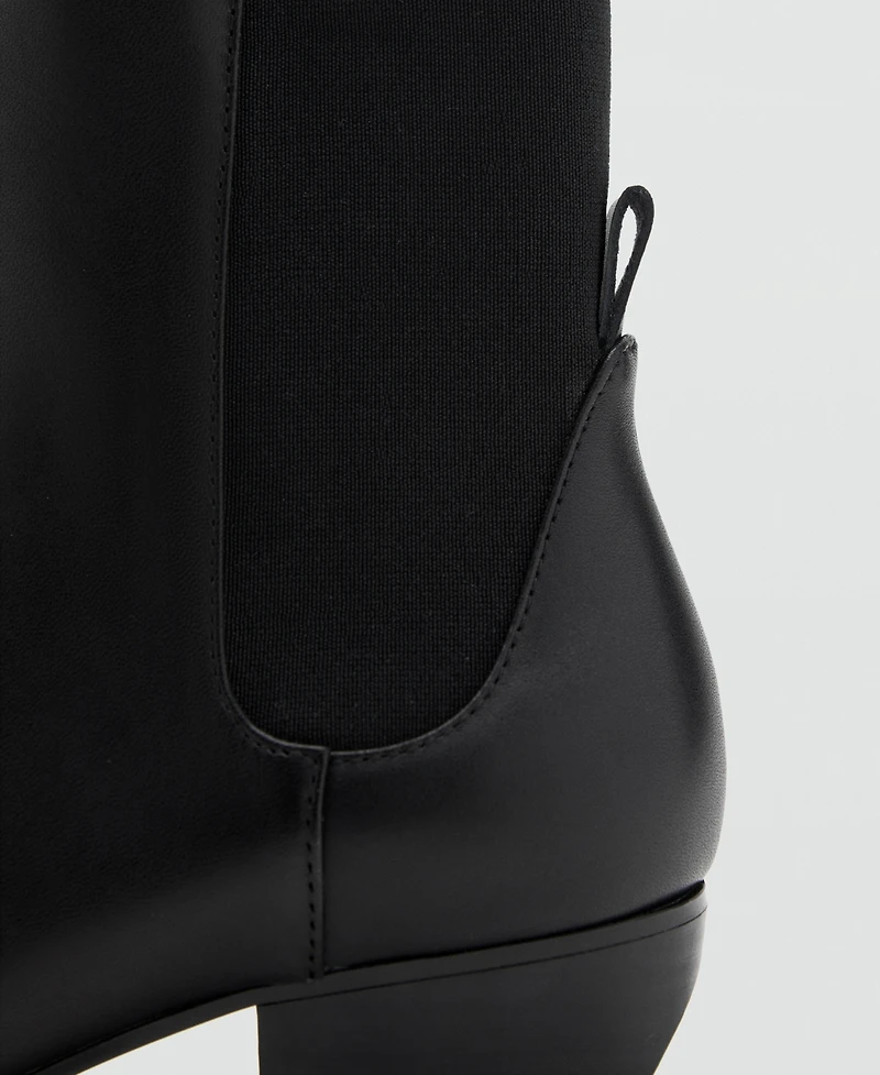 Mango Women's Leather Heeled Boots