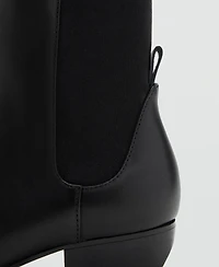 Mango Women's Leather Heeled Boots