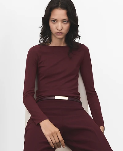Mango Women's Long-Sleeved Fine-Knit Sweater