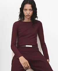 Mango Women's Long-Sleeved Fine-Knit Sweater
