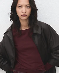 Mango Women's Long-Sleeved Fine-Knit Sweater