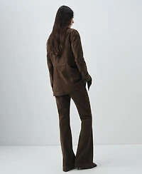 Mango Women's Suede Pockets Jacket