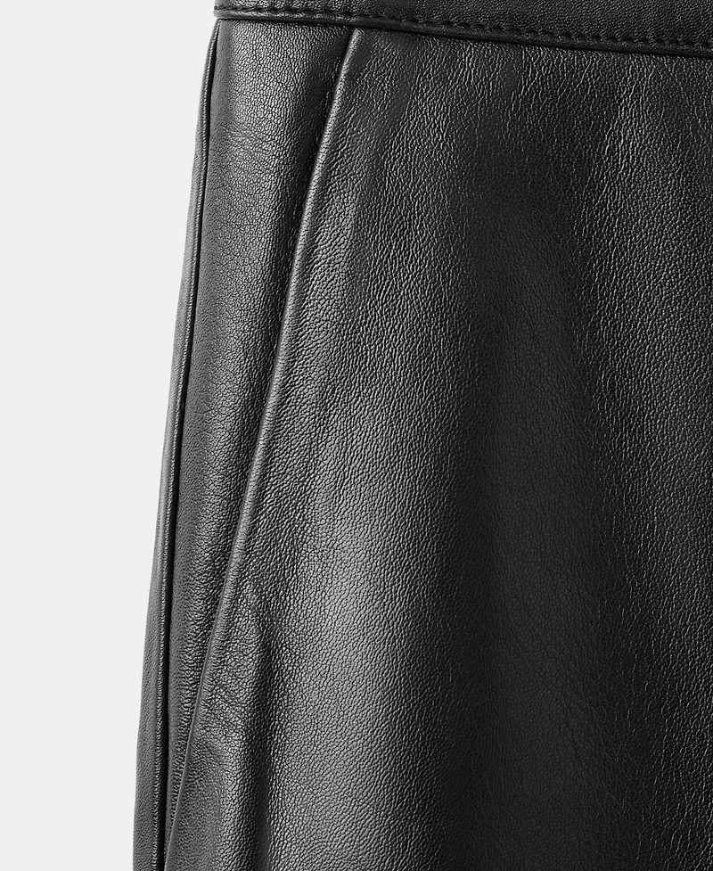 Mango Women's Leather Flare Pants