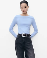 Mango Women's Long-Sleeved Fine-Knit Sweater