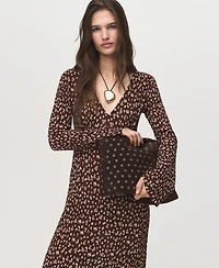 Mango Women's Printed V-Neck Dress