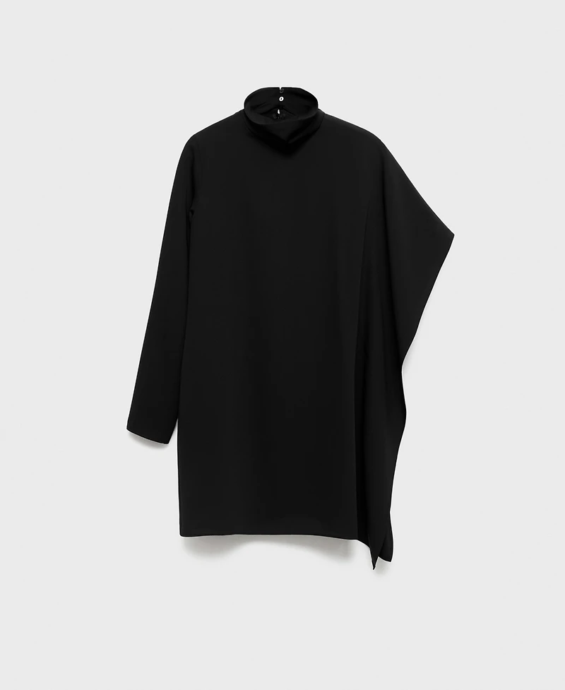 Mango Women's Short Asymmetrical Sleeve Dress
