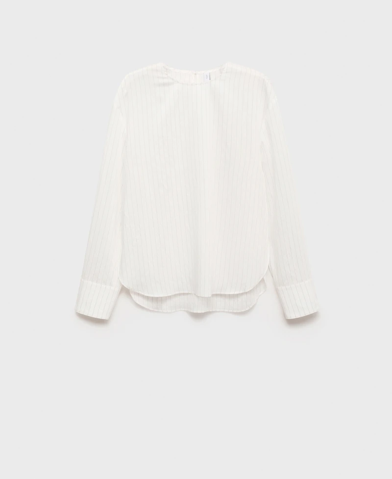 Mango Women's Handkerchief Detail Striped Blouse