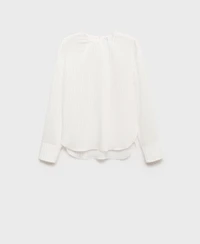 Mango Women's Handkerchief Detail Striped Blouse