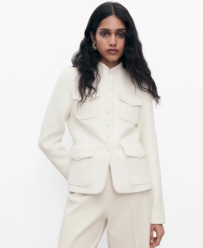 Mango Women's Pockets Boucle Jacket