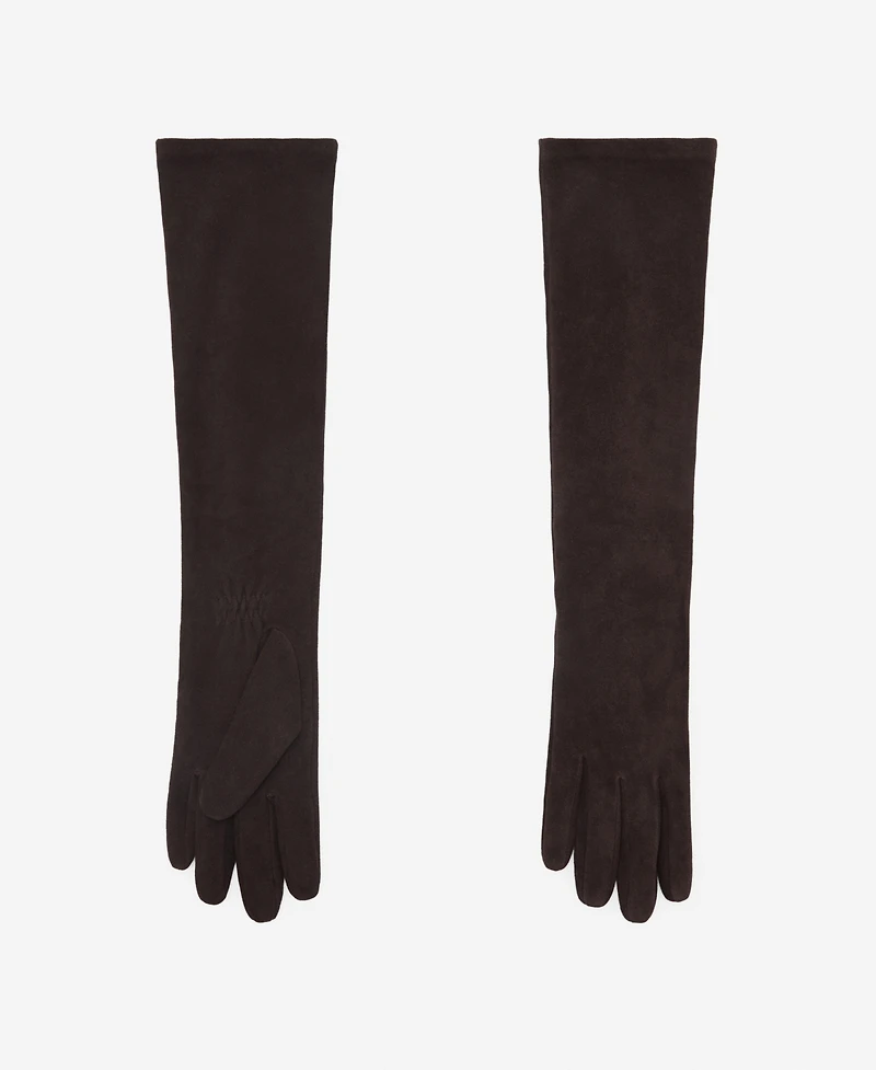 Mango Women's Long Suede Leather Gloves