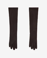Mango Women's Long Suede Leather Gloves