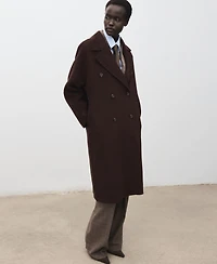 Mango Women's Handmade Oversized Wool Coat