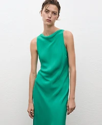 Mango Women's Long Satin Dress