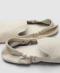 Mango Women's Leather Gathered Shoes