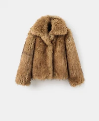 Mango Women's Lapels Fur-Effect Jacket
