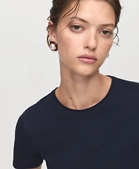 Mango Women's Short-Sleeved Peplum T-Shirt