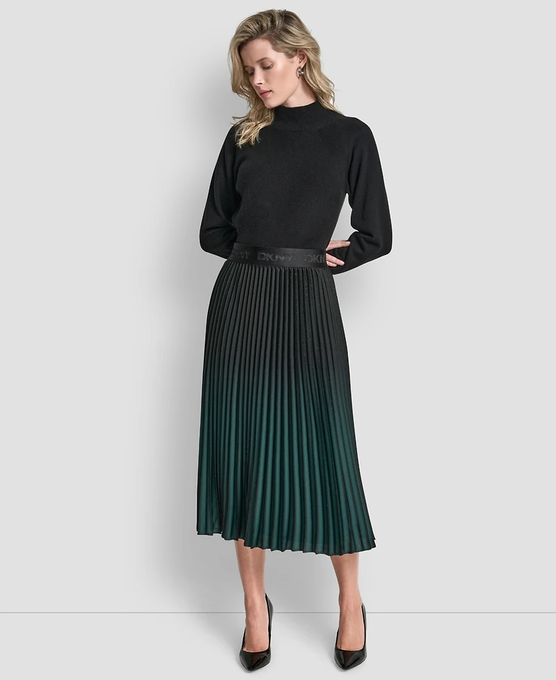 Dkny Women's Pleated Ombre Pull-On Skirt