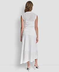 Dkny Women's Sleeveless Open Textured Top