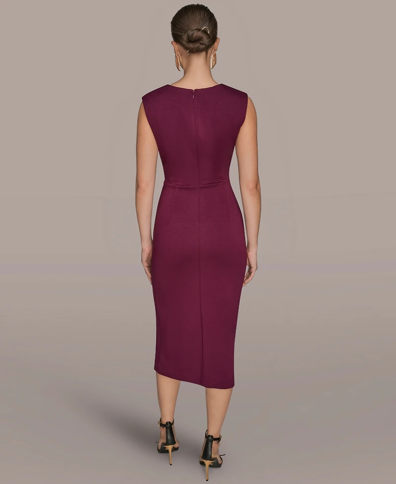 Donna Karan New York Women's Jewel-Neck Front-Slit Sheath Dress