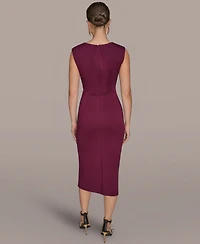 Donna Karan New York Women's Jewel-Neck Front-Slit Sheath Dress
