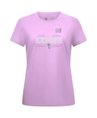 Levelwear Women's Connor Bedard Lavender Chicago Blackhawks Hockey Fights Cancer Anthem Name Number T-Shirt