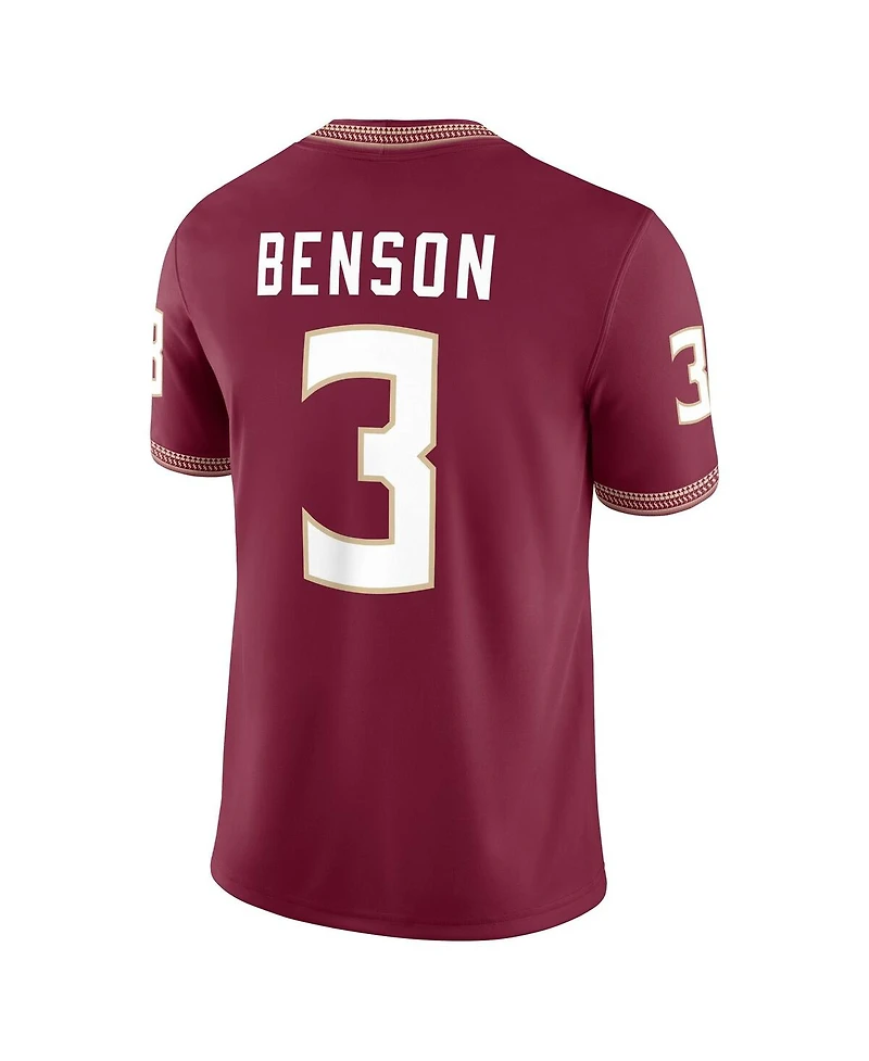 Nike Men's Trey Benson Garnet Florida State Seminoles Player Game Jersey