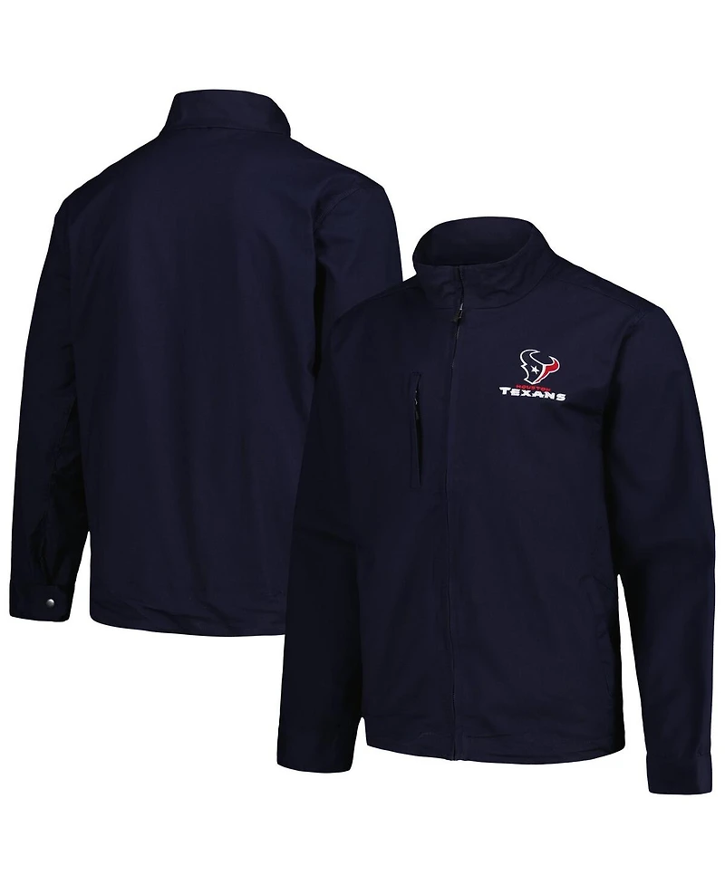 Dunbrooke Men's Navy Houston Texans Journey Workwear Tri-Blend Full-Zip Jacket