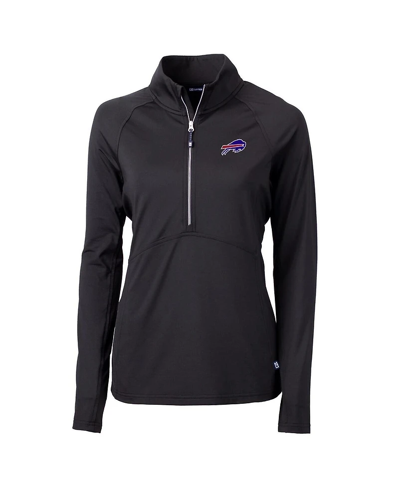 Cutter & Buck Women's Black Buffalo Bills Adapt Eco Knit Half-Zip Pullover Sweatshirt