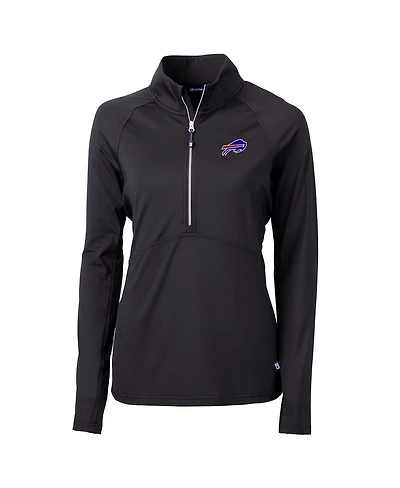 Cutter & Buck Women's Black Buffalo Bills Adapt Eco Knit Half-Zip Pullover Sweatshirt