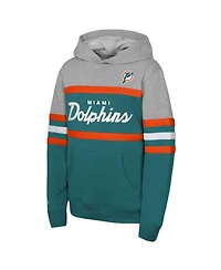 Mitchell & Ness Big Boys and Girls Aqua Miami Dolphins Throwback Head Coach Pullover Hoodie