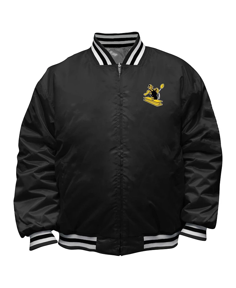 Mitchell & Ness Men's Black/Silver Pittsburgh Steelers Big Tall Throwback Reversible Full-Zip Jacket