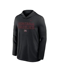 Nike Men's Black Montana Grizzlies Sideline Dri-fit Lightweight Hoodie