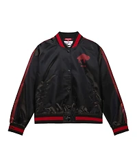 Mitchell & Ness Women's Black Buffalo Bills Raglan Satin Full-Snap Jacket
