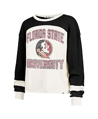 '47 Brand Women's Cream Florida State Seminoles Double Header Curve Raglan Long Sleeve T-Shirt